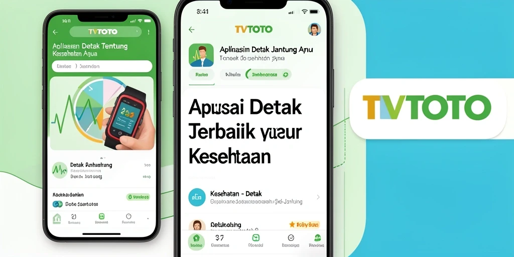 Antarmuka pengguna aplikasi TVTOTO untuk pemantauan detak jantung.