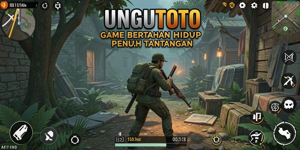 Antarmuka UNGUTOTO menampilkan dunia bertahan hidup yang memukau.