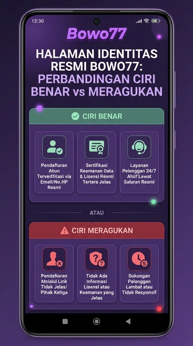 Tampilan kanal resmi bowo77